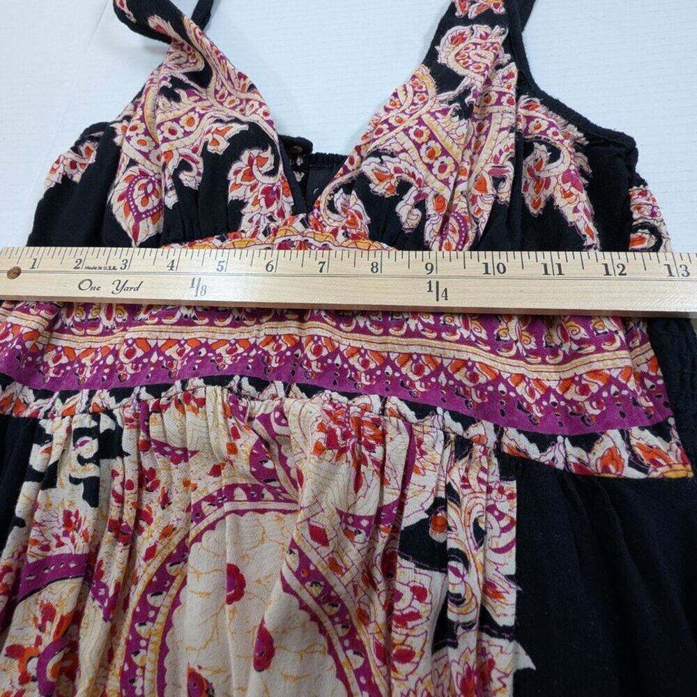 Angie Black Maxi Dress with Pink and Cream Paisley Print - Picture 5 of 6